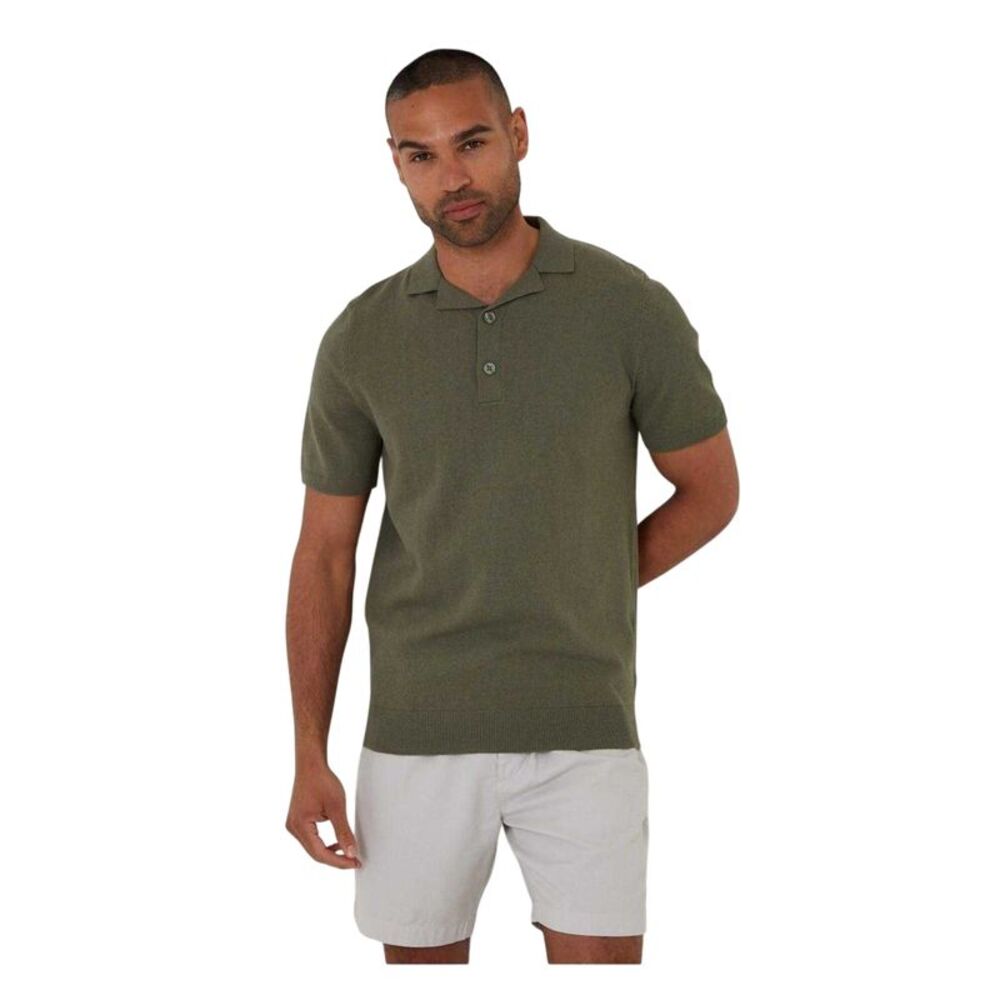 Threadbare Mens Collared Polo Shirt / Dark Sage